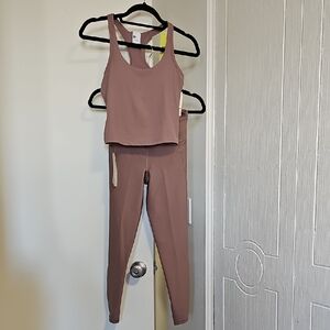 NWT All In Motion UPF 50+ Workout Set Light Brown XS